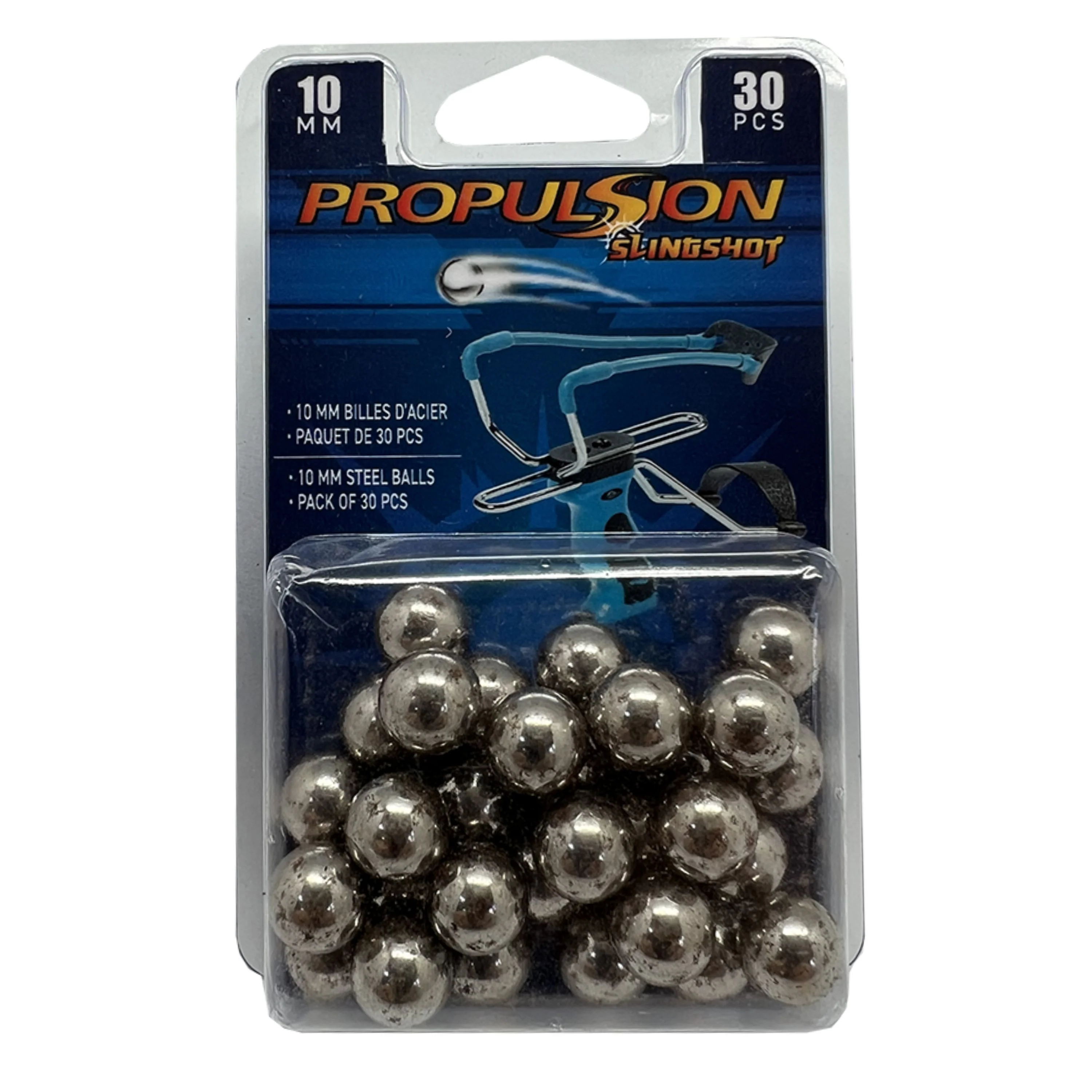 Billes d'acier 10 mm pour fronde - 30/pqt