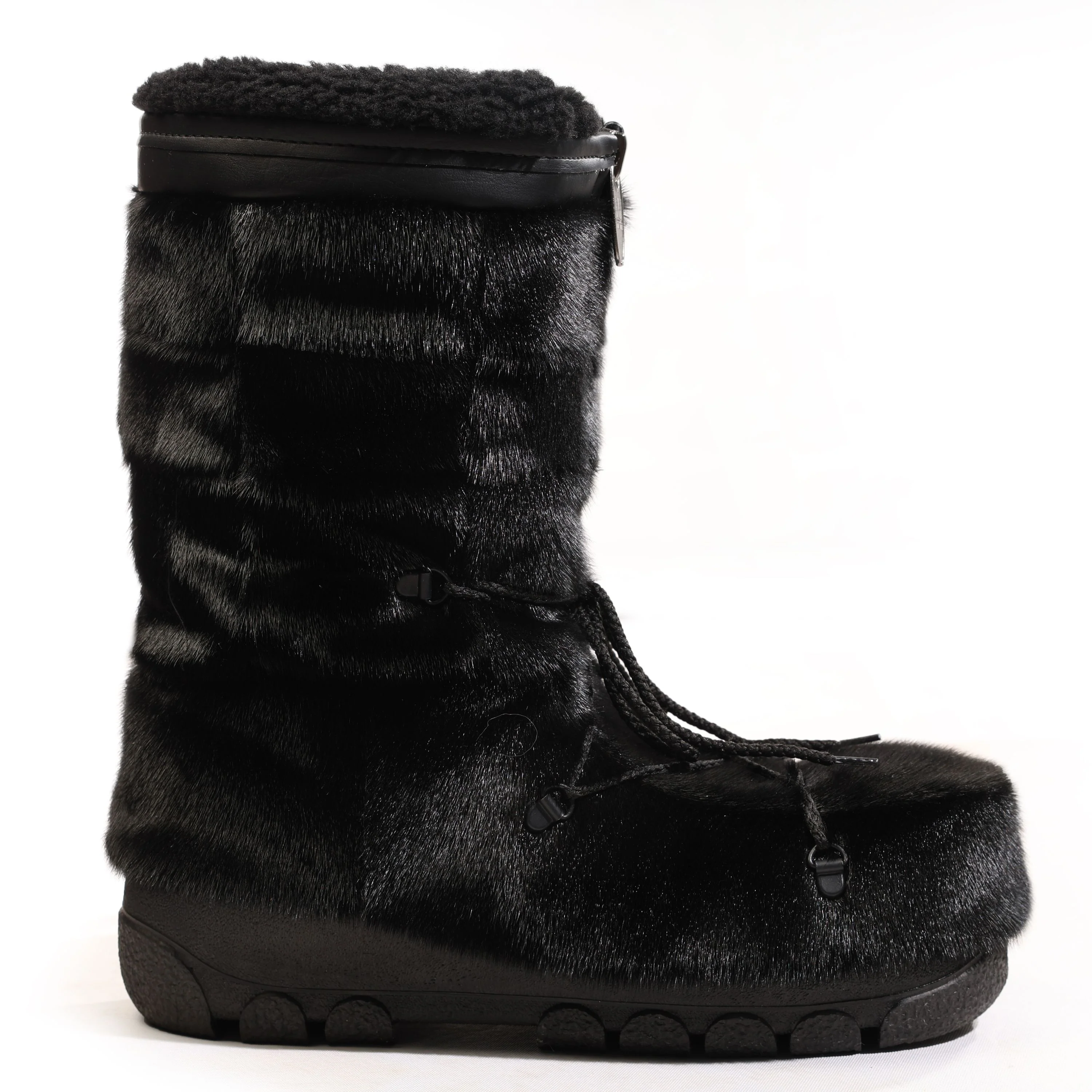 Bottes en fourrure de loup marin "Style damier" - Femme - Image 2