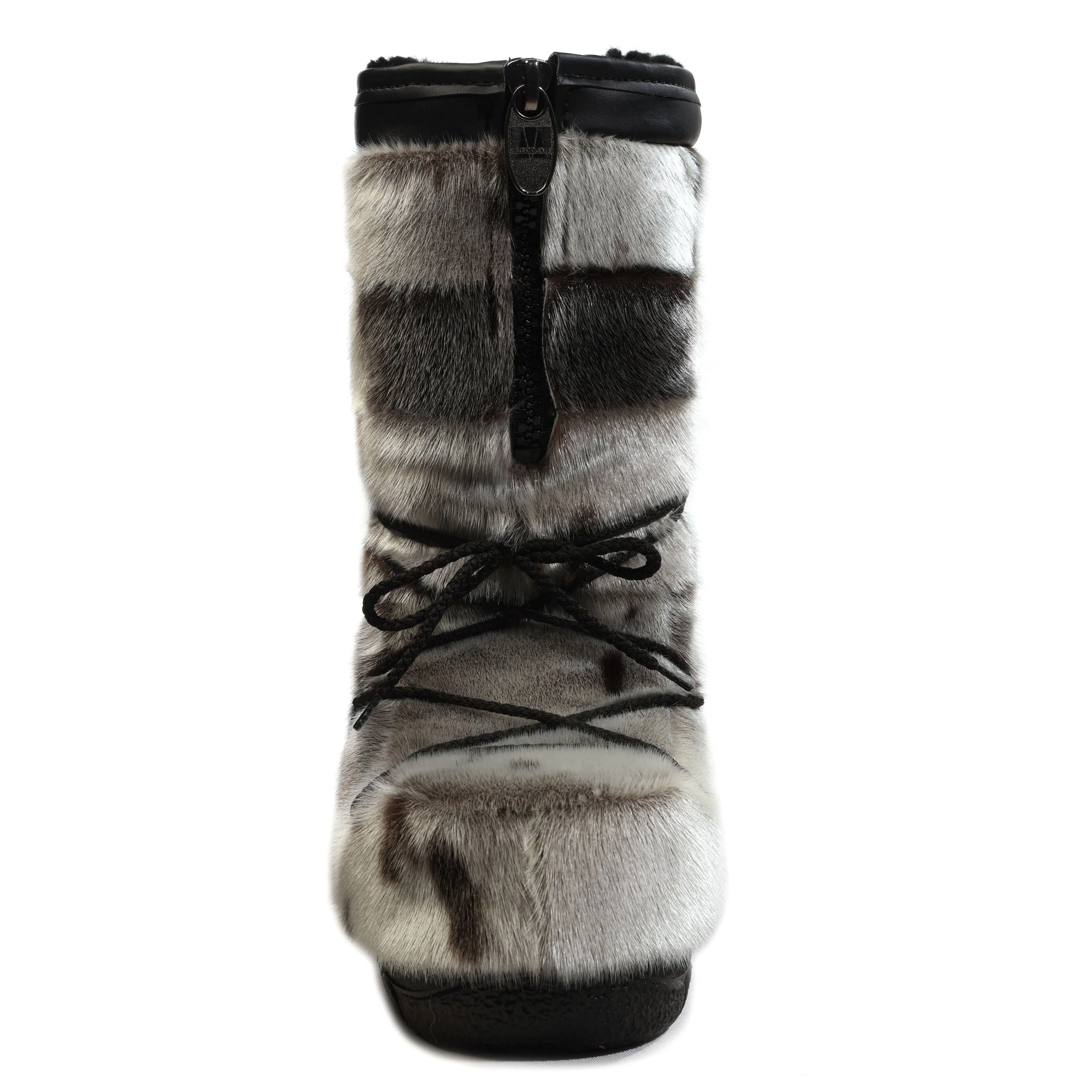 Bottes en fourrure de loup marin "style damier" - Femme - Image 7