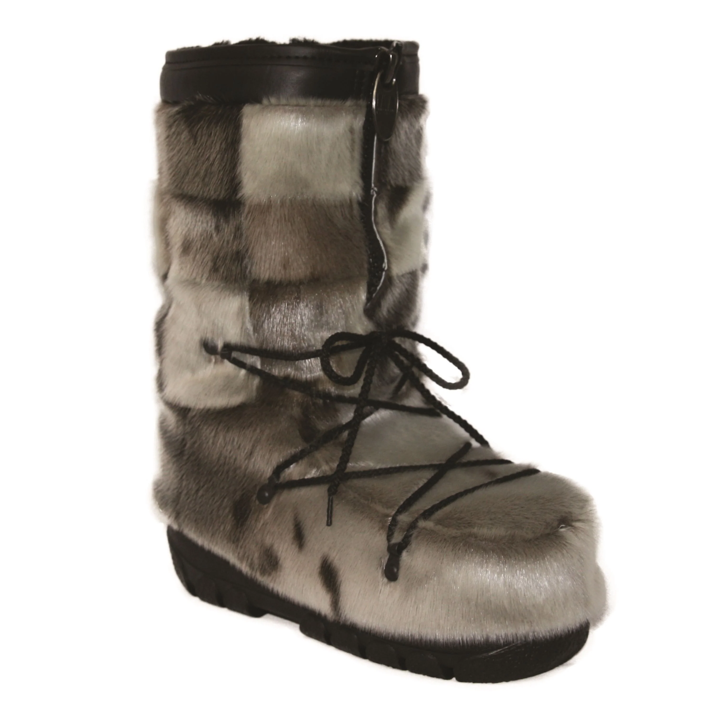 Bottes en fourrure de loup marin "style damier" - Homme - Image 3