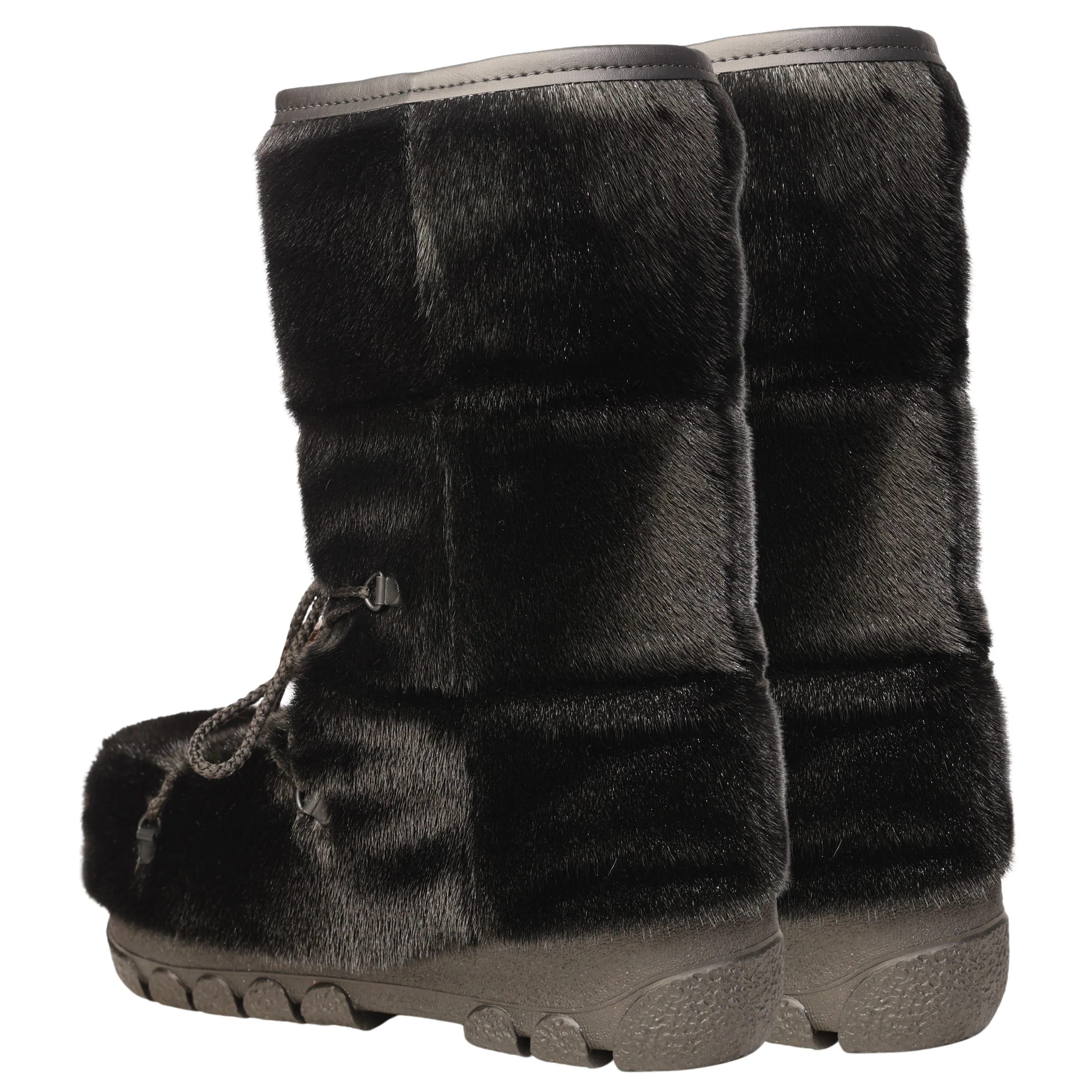 Bottes en fourrure de loup marin "Style damier" - Homme - Image 3