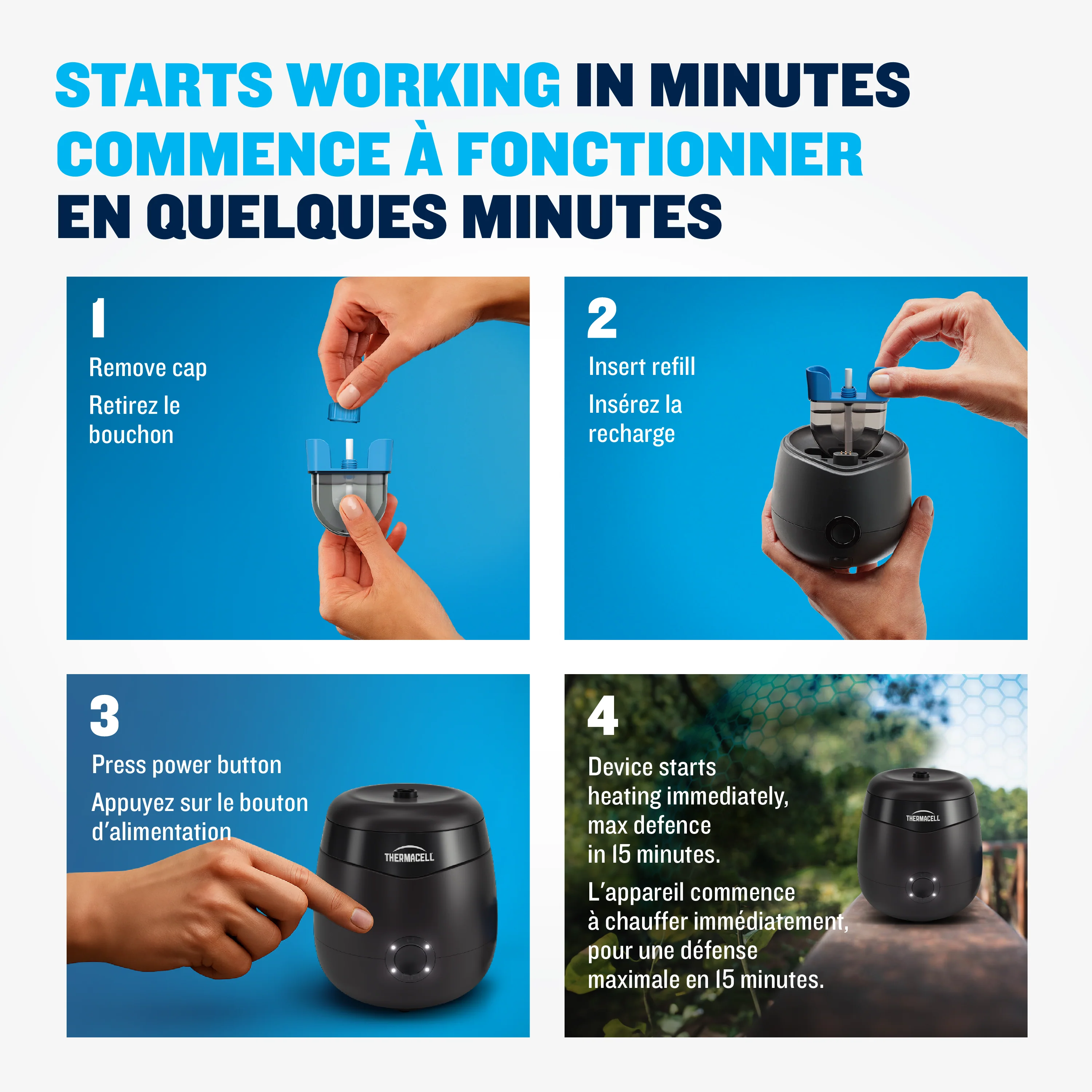 Recharge de répulsif à moustiques rechargeable Thermacell E‑ZoneGuard – paquet de 36 heures - Image 4
