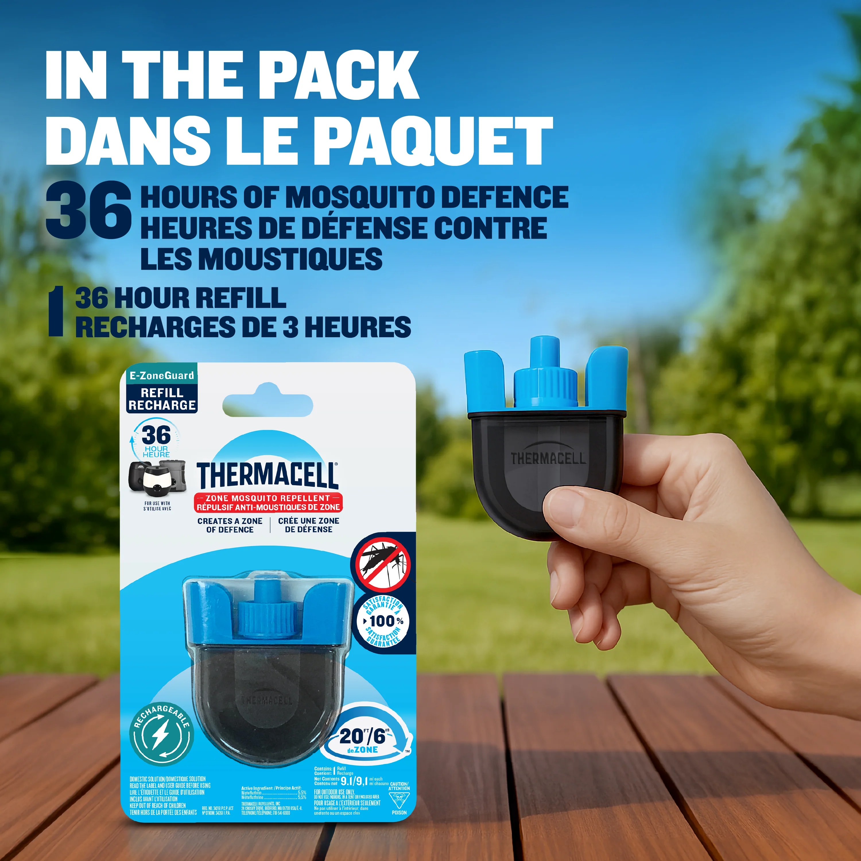 Recharge de répulsif à moustiques rechargeable Thermacell E‑ZoneGuard – paquet de 36 heures - Image 7