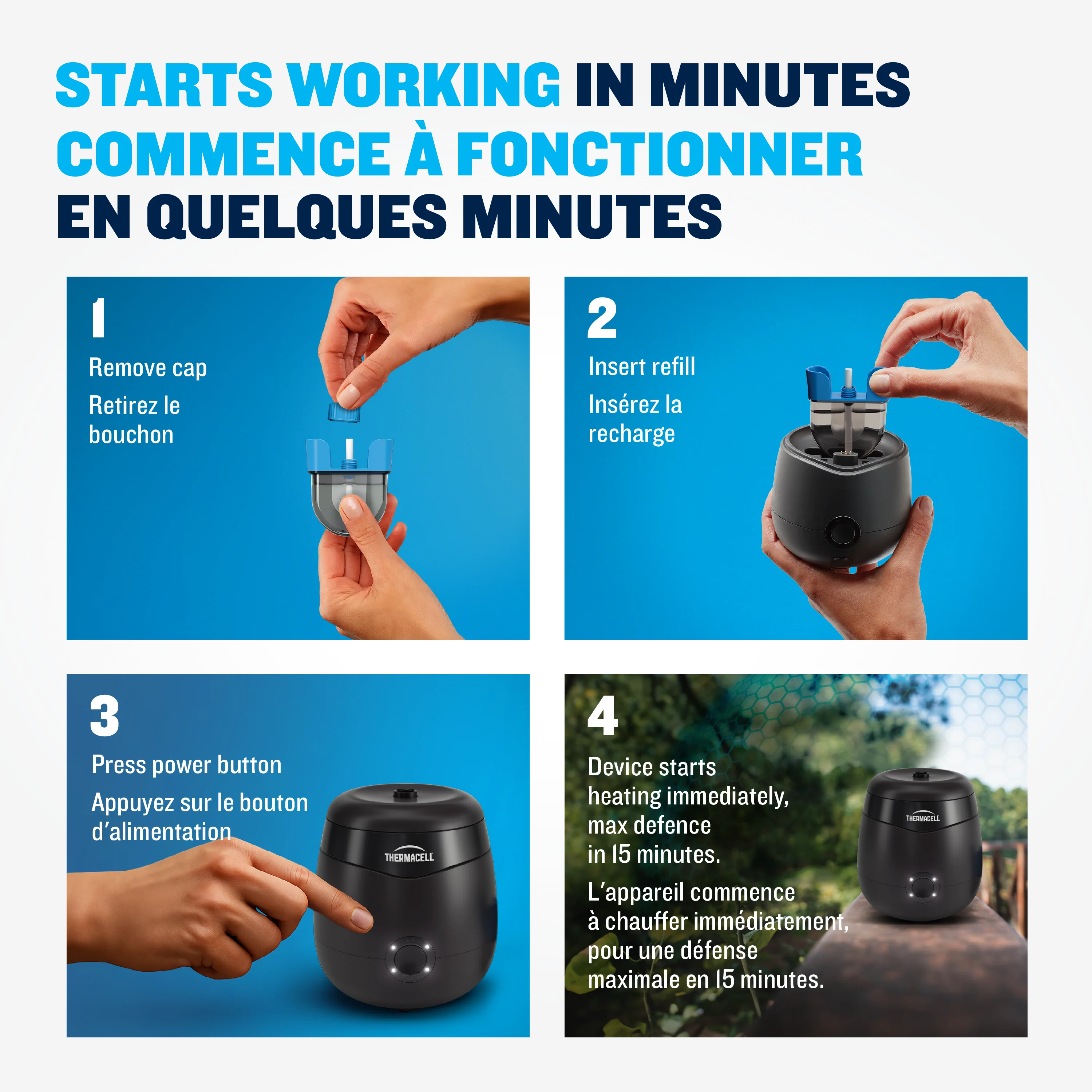 Recharge de répulsif à moustiques rechargeable Thermacell E‑ZoneGuard – paquet de 72 heures - Image 4