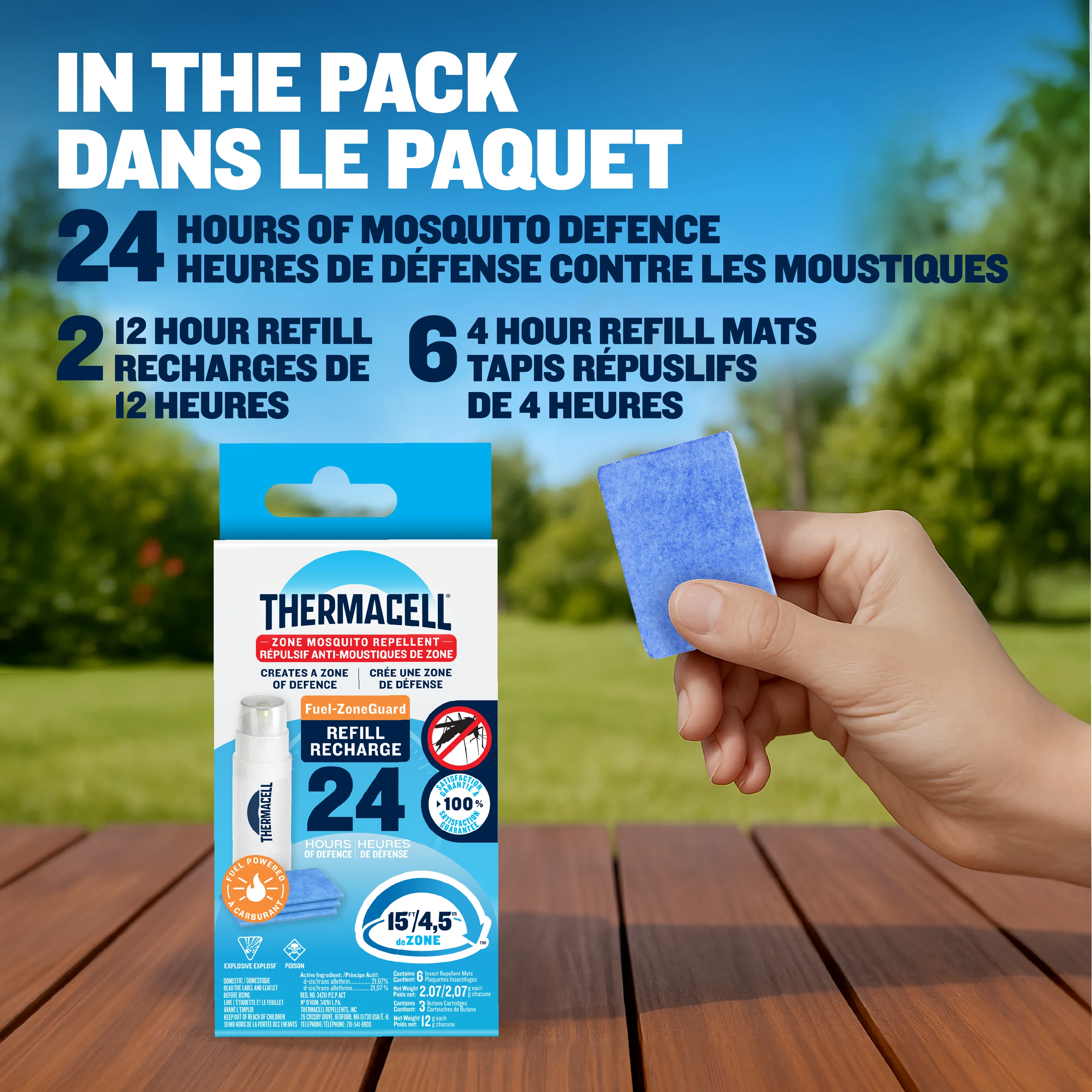 Recharge de répulsif à moustiques Thermacell Fuel‑ZoneGuard à combustible – paquet de 24 heures - Image 7