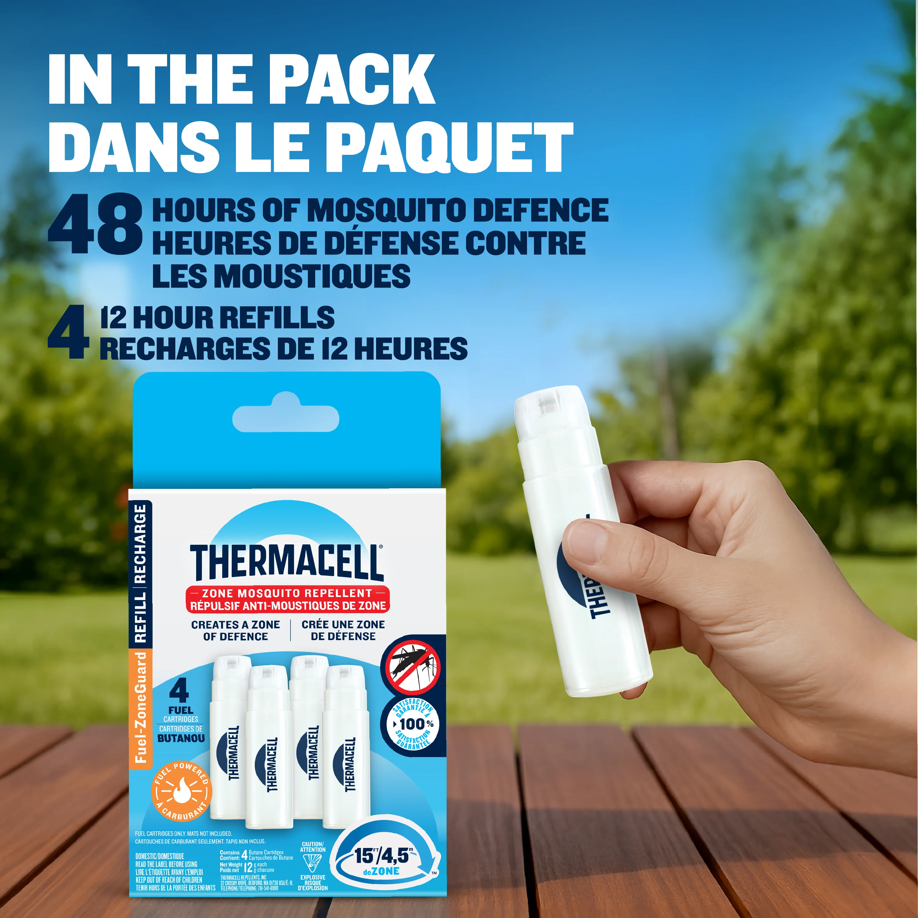 Recharge de combustible butane pour répulsif à moustiques Thermacell Fuel‑ZoneGuard – paquet de 48 heures - Image 7