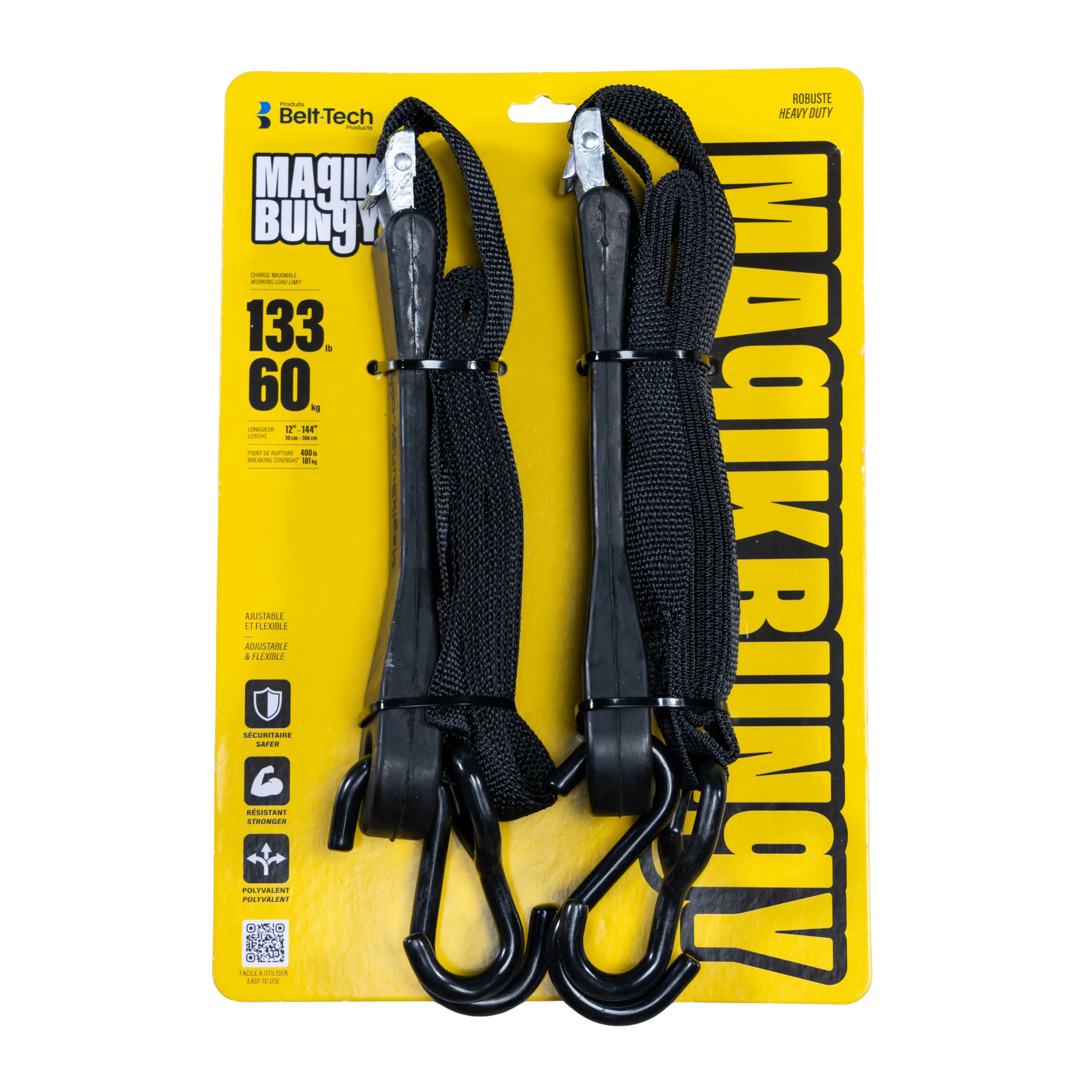 Sangle "Magik Bungy" 215mm - Robuste - 2/pqt